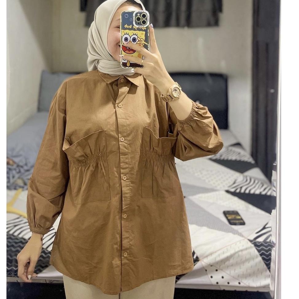 SPECIAL PRICE CANTIKA TOP / KEMEJA KATUN POPLIN POCKET / ATASAN BAJU WANITA / BLOUSE WANITA