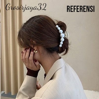 Jepit Rambut DELISA Salon Mutiara 10.5cm Impor Jedai Mutiara Korea Jumbo Korean Pearl Hair Claw Clips