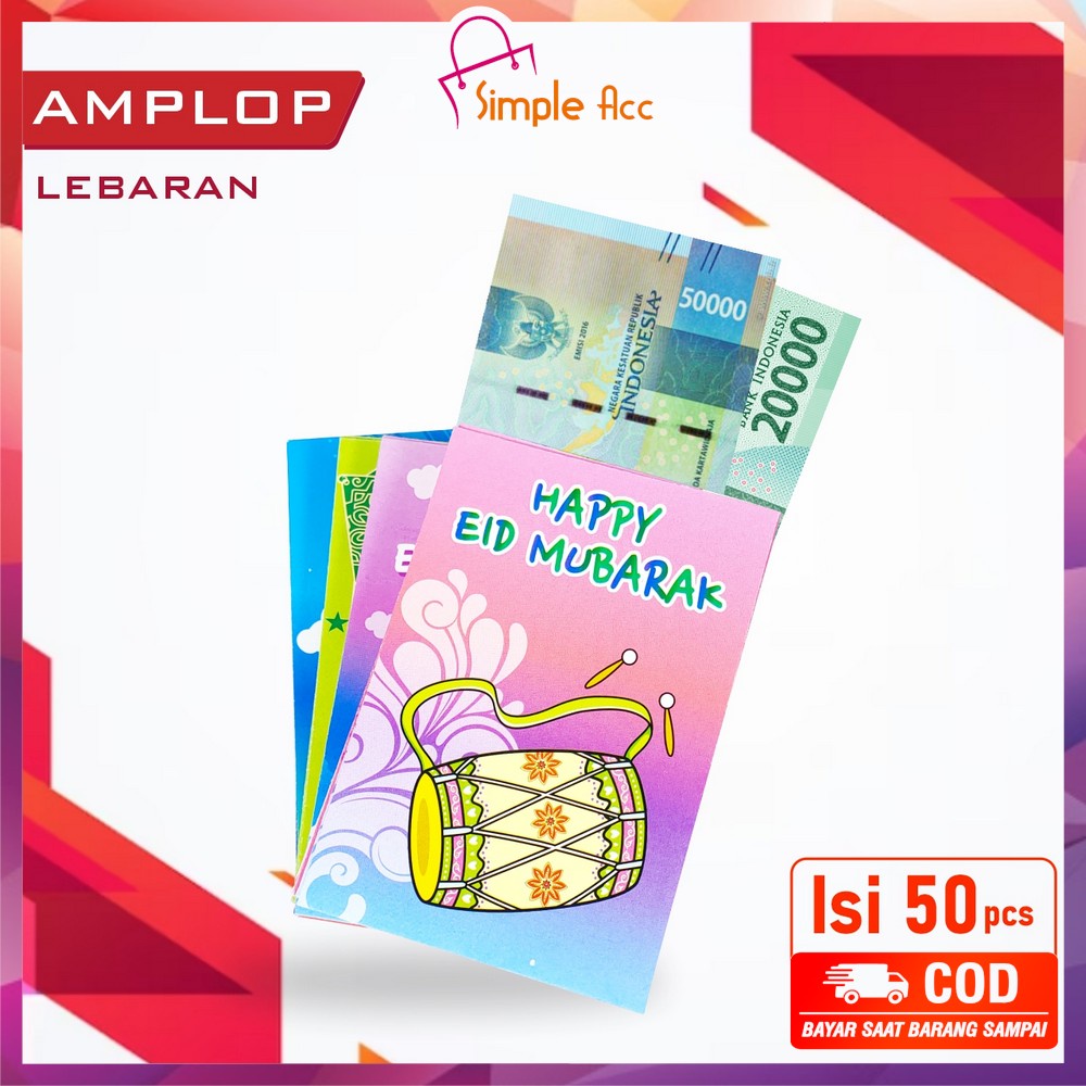 

DO-C823 Amplop Lebaran Isi 50PCS Motif Karakter Dompet Uang Hari Raya Idul Fitri / Amplop THR Ampau Eid Mubarak Set Angpao Kartun Lucu