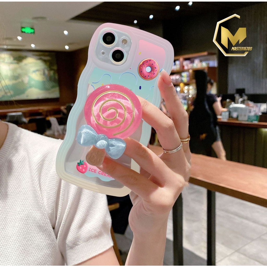 SS275 SOFTCASE ICE CREAM BUTTER WITH CANDY POPSOCKET FOR INFINIX SMART 5 6 HD PLUS HOT 9 10 11 12 PLAY 11S 12I 12 PRO 20 20I 20S NOTE 12 G96 MA4158