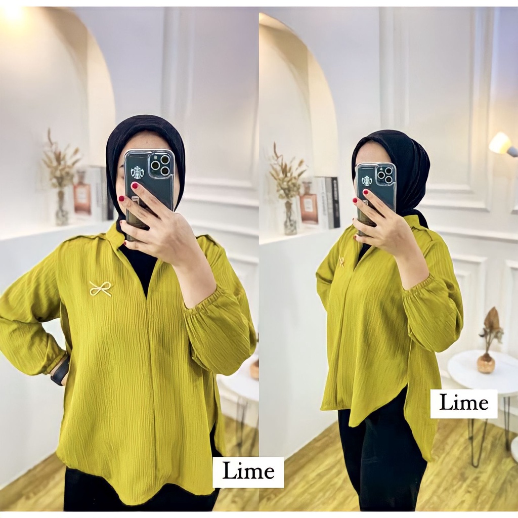 Blouse Wanita Korea Lady Crush Lengan Panjang | Kemeja Lady Crush Livia Shirt