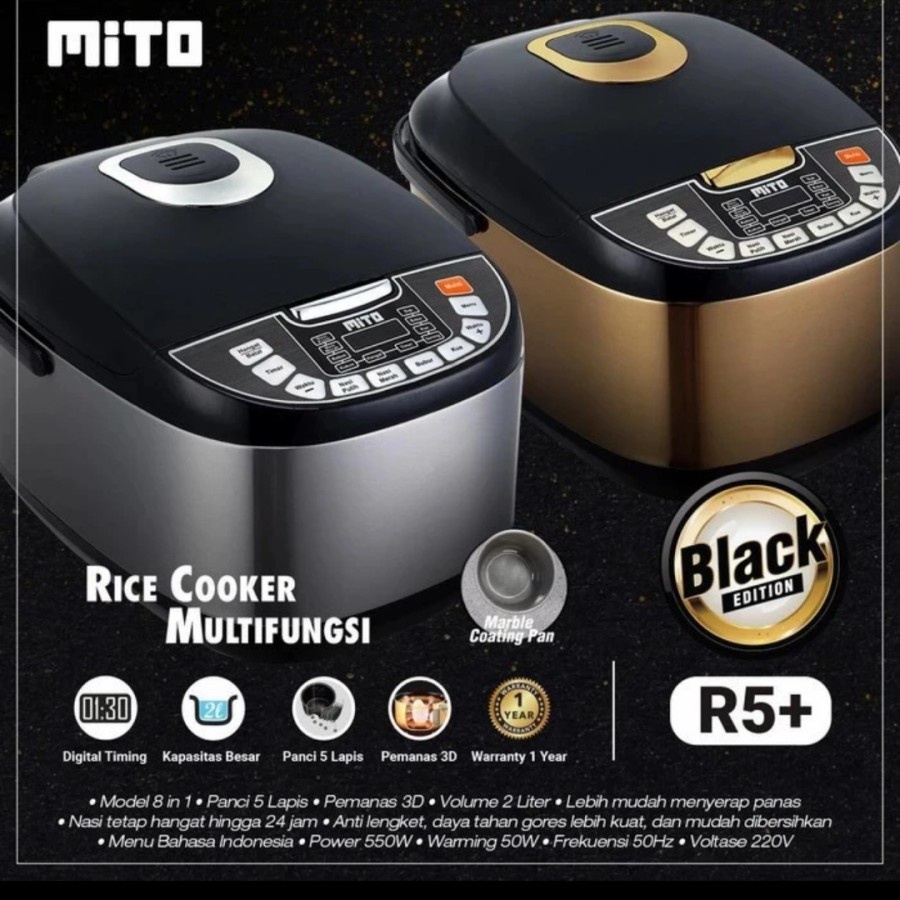 MAGIC COM/RICE COOKER MITO R5 PLUS 8IN1 DIGITAL 2LTR NEW!