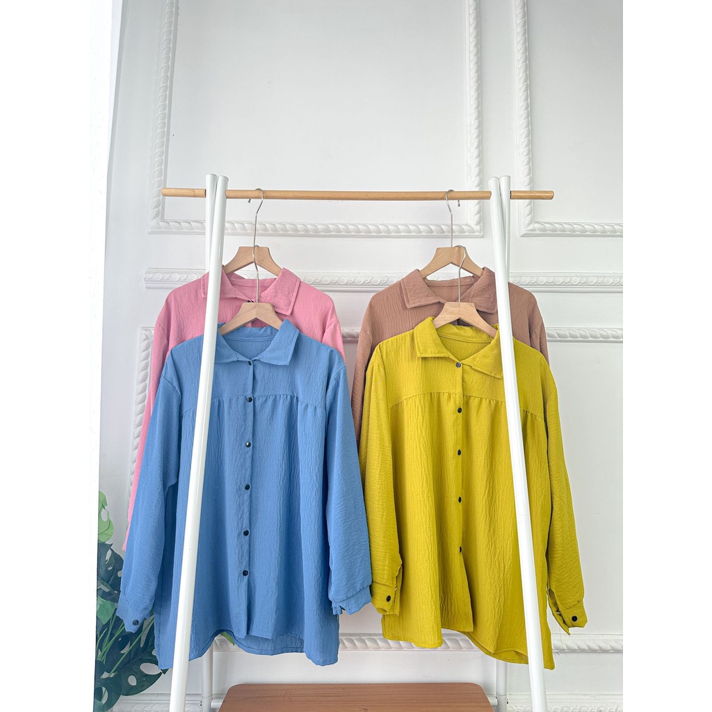 Revika Blouse wanita muslimah bahan airflow crincle premium