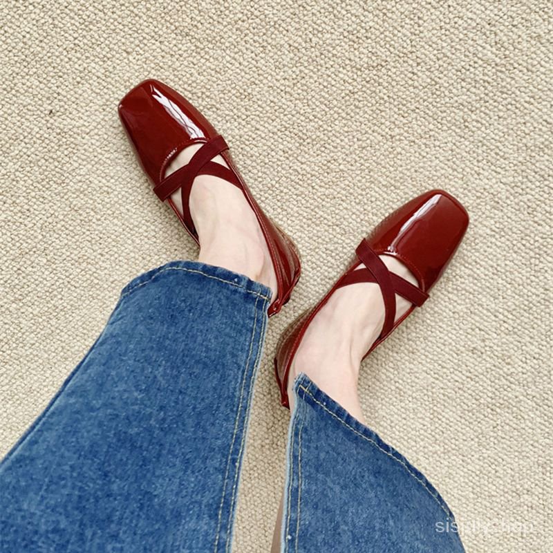 [✅BISA COD] #Sisjuly# Sepatu Mary Jane Prancis wanita 2023 sepatu wanita kacang baru sepatu wanita t