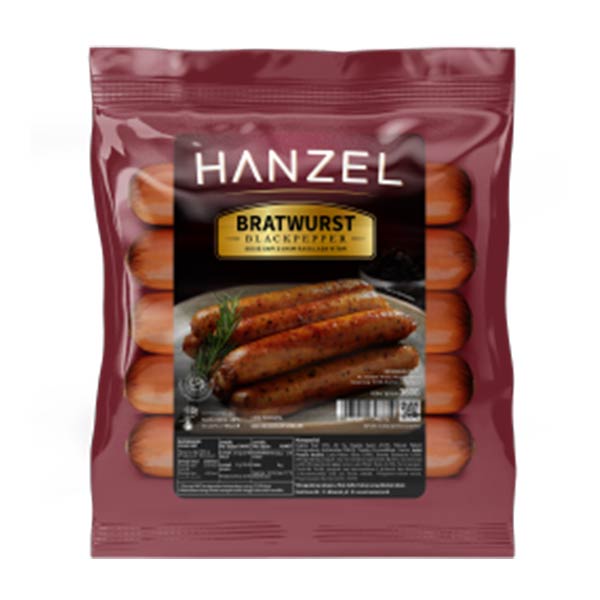 HANZEL BRATWURST BLACK PAPPER 360 GR - SOSIS