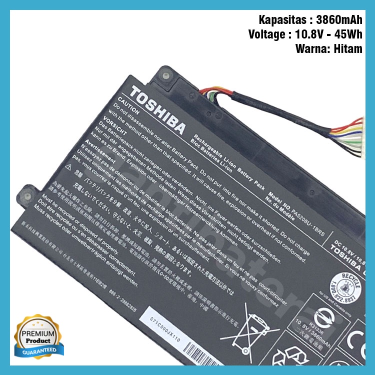 Baterai Laptop Toshiba Satellite E45W P55W PA5208U-1Brs Original