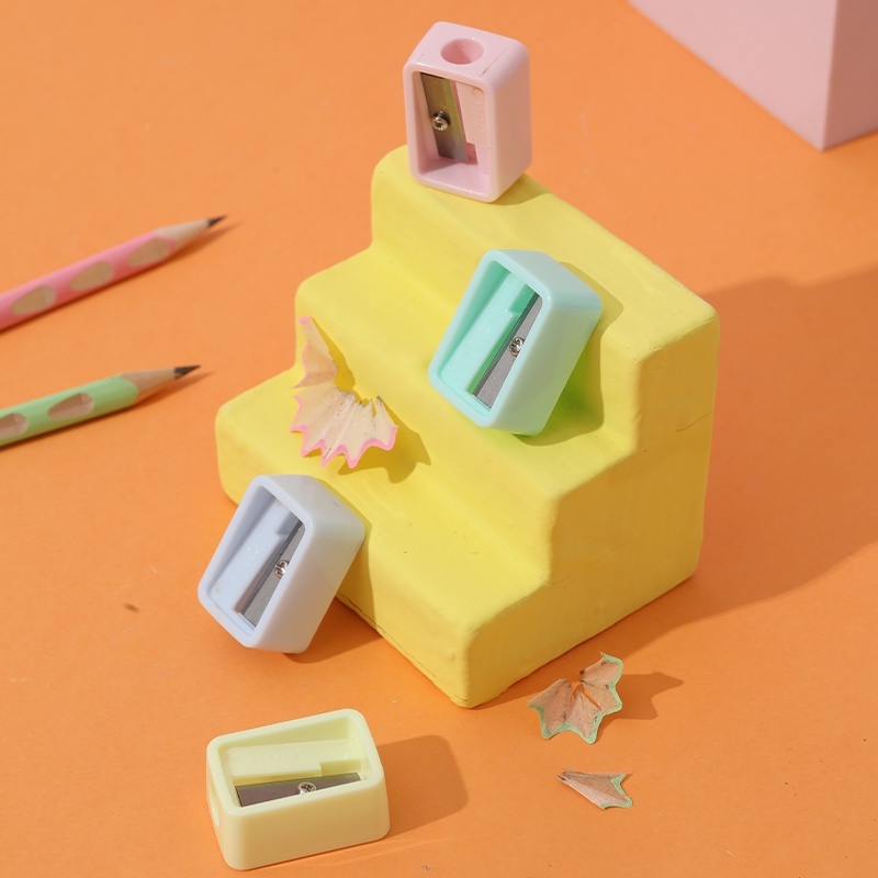 RAUTAN PENSIL SERUTAN 1 LUBANG DELI H561 KOTAK PASTEL LUCU PENCIL SHARPENER