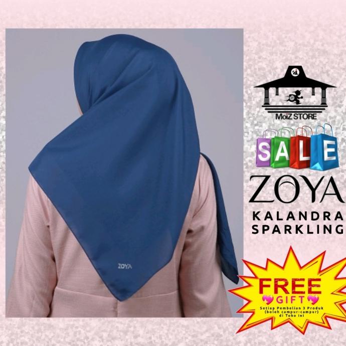Zoya Kerudung Hijab Jilbab Segi Empat Polos Kalandra Sparkling Zoya