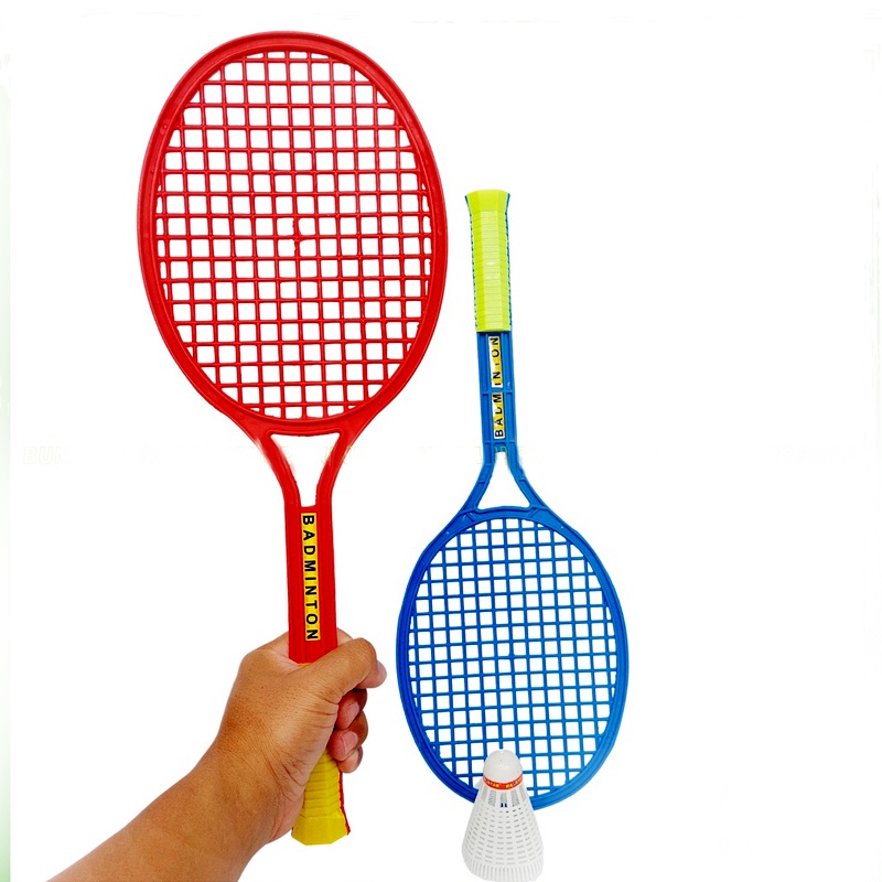 MAINANKEI MAINAN ANAK SET RAKET BADMINTON MAINAN EDUKASI ANAK BULU TANGKIS MAINAN RAKET PLASTIK