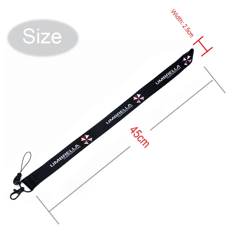 Pelindung Lengan Kartu Horizontal &amp; Vertical Resident Evil Neck Lanyard ID Badge Card Holder Untuk Phone Keychain Sling