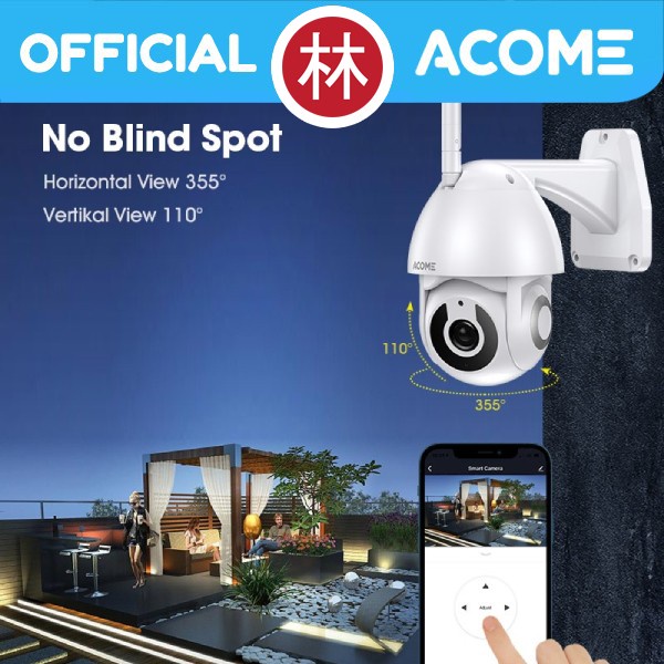 ACOME APC02 Smart CCTV Camera IP65 WIFI HD 1080P PTZ 3MP Kamera Luar