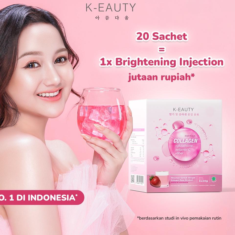 

♠ K-EAUTY Paket 1 (5 Sachet) | Minuman Kolagen Pemutih Badan Cepat | K-EAUTY Premium Collagen Drink | Colagen Beauty Drink