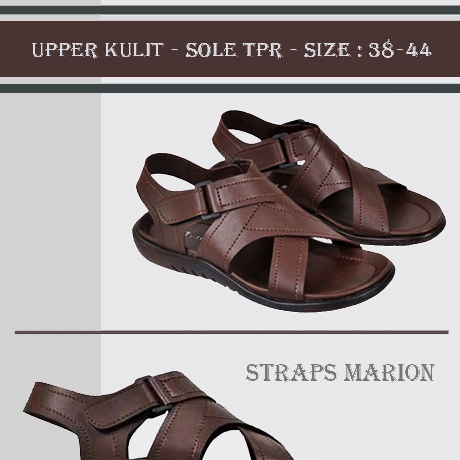 MARION ZOLA X ZAGIB | Sandal Pria Kulit Asli Casual Formal / Sendal Santai Bapak2