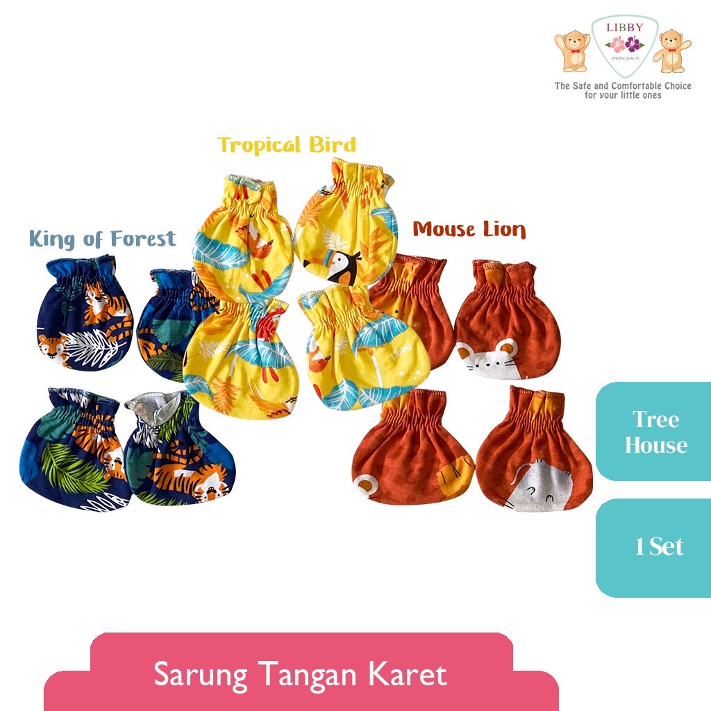 Sarung Tangan &amp; Kaki Set Libby Motif Tree House (1pcs/set)