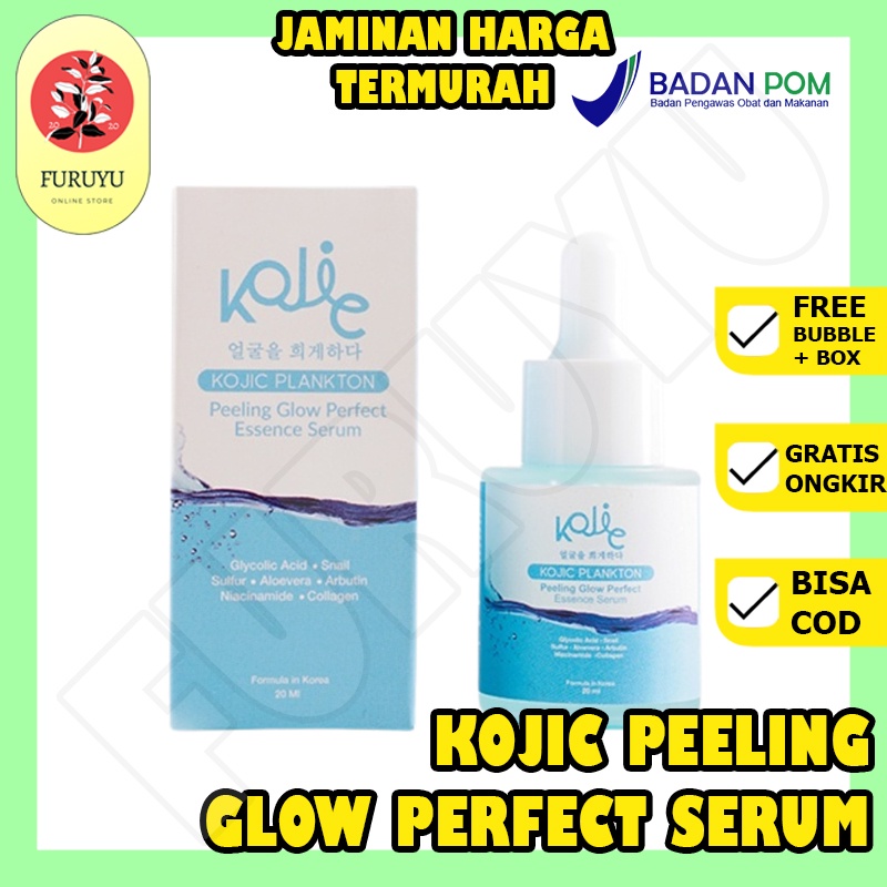 Serum Cream mencerahkan Menyamarkan Meratakan Menenangkan Melembabkan Mencegah Kulit Sensitif Noda kusam Kemerahan kerutan Dark Spot Bekas Jerawat tanda tanda penuaan Kojic Plankton PEELING GLOW PERFECT ESSENCE SERUM AMPUH Original BPOM