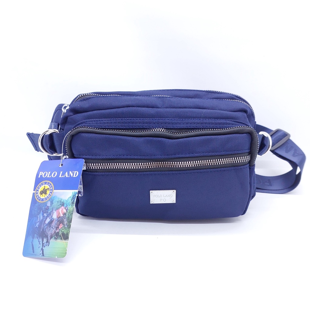 Tas Pinggang Polo Land Banyak Ruangan USB MURAH / Tas Selempang Polo Land BARU ORI / Tas Pinggang Polo Land Kanvas / Tas Pinggang Trendy Fashion Rel Seliting Besar Banyak Ruangan MURAH / Tas Pinggang Import Polo Land TEBAL KUAT/ Waist Bag Polo Land MURAH