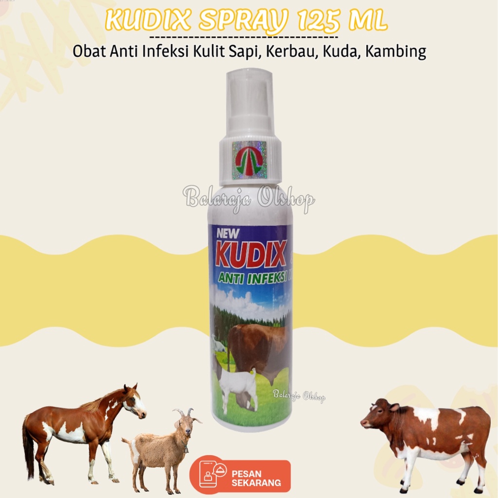 Obat Scabies Ternak - Kudix Spray 120ml - Anti Gudig Eksim Gatal Koreng Pada Sapi Kambing Kuda Kerbau Kelinci