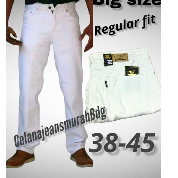 Big Discount BIG SIZE CELANA JEANS PRIA REGULAR FIT JUMBO PUTIH 45 / JEANS PRIA JUMBO PUTIH 45