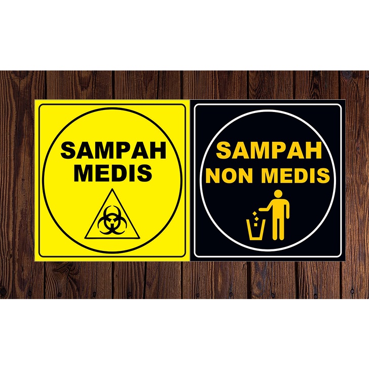 stiker sampah medis dan non medis terbaru