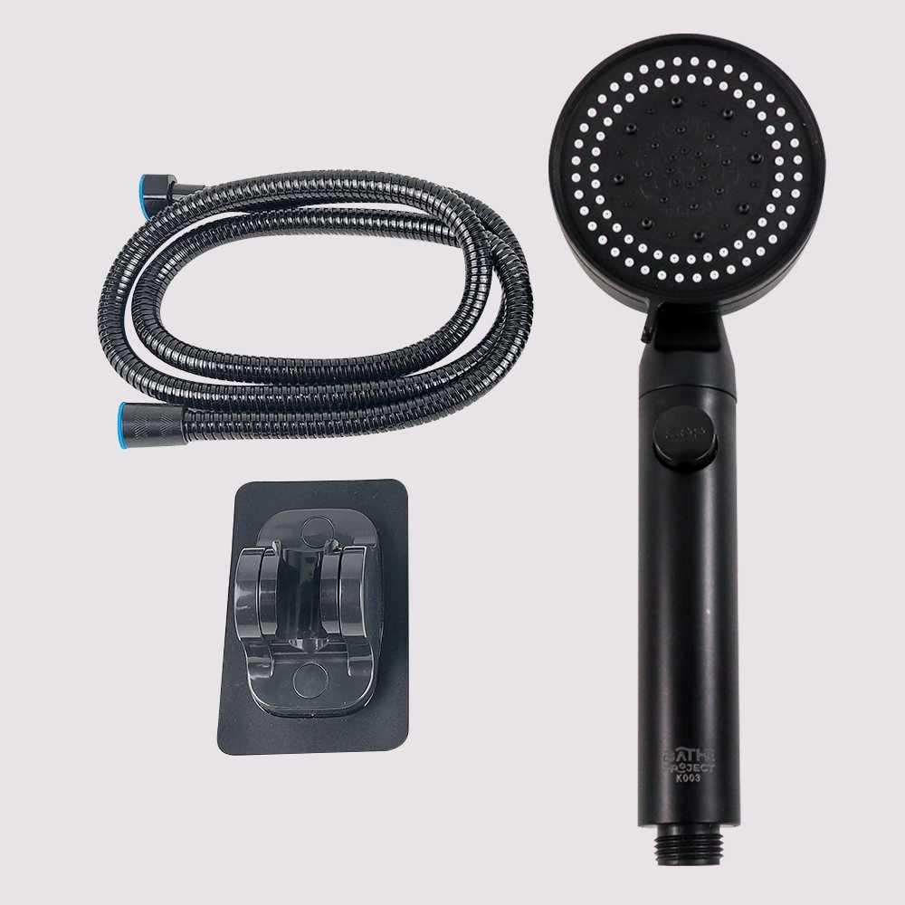 Shower Mandi High Pressure with Holder &amp; Selang - K003 - Black