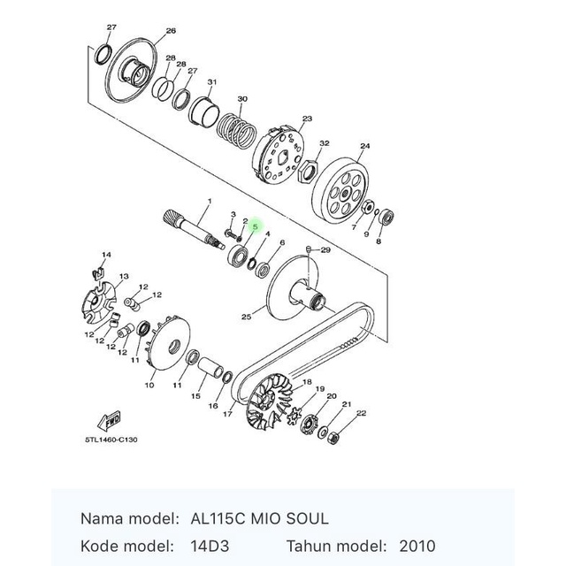 Bearing As Pully Belakang Mio Smile, Mio Soul, Fino / 93306-203YY