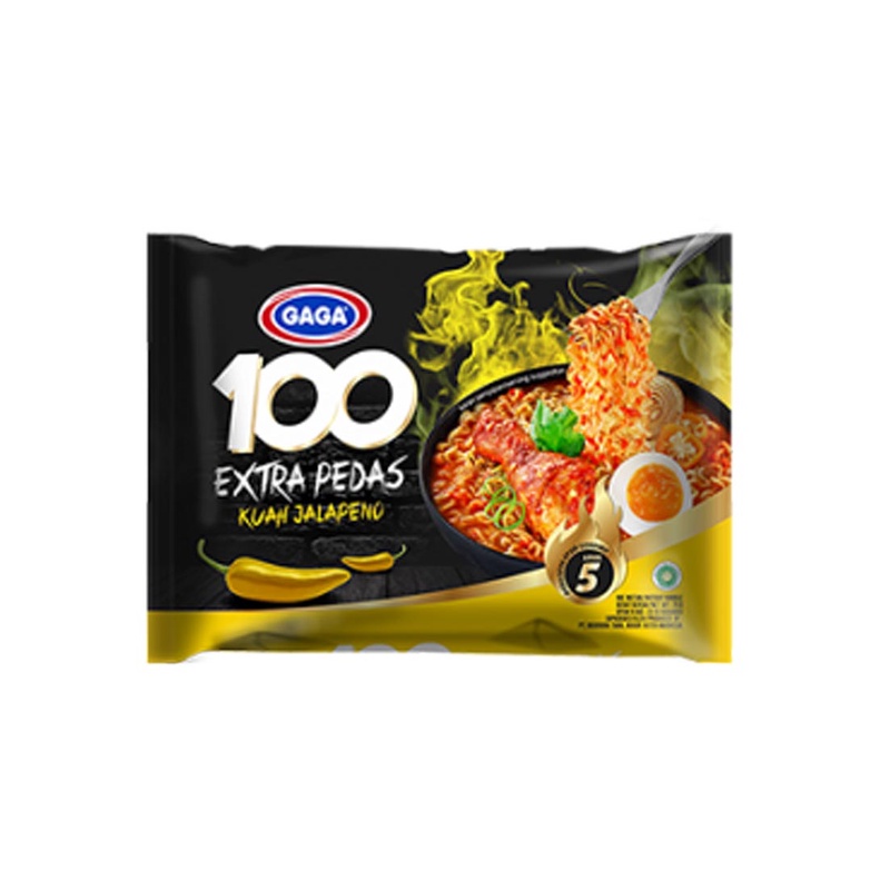 

MIE KUAH | GAGA 100 EXTRA PEDAS KUAH JALAPENO 75G | MI KUAH GAGA