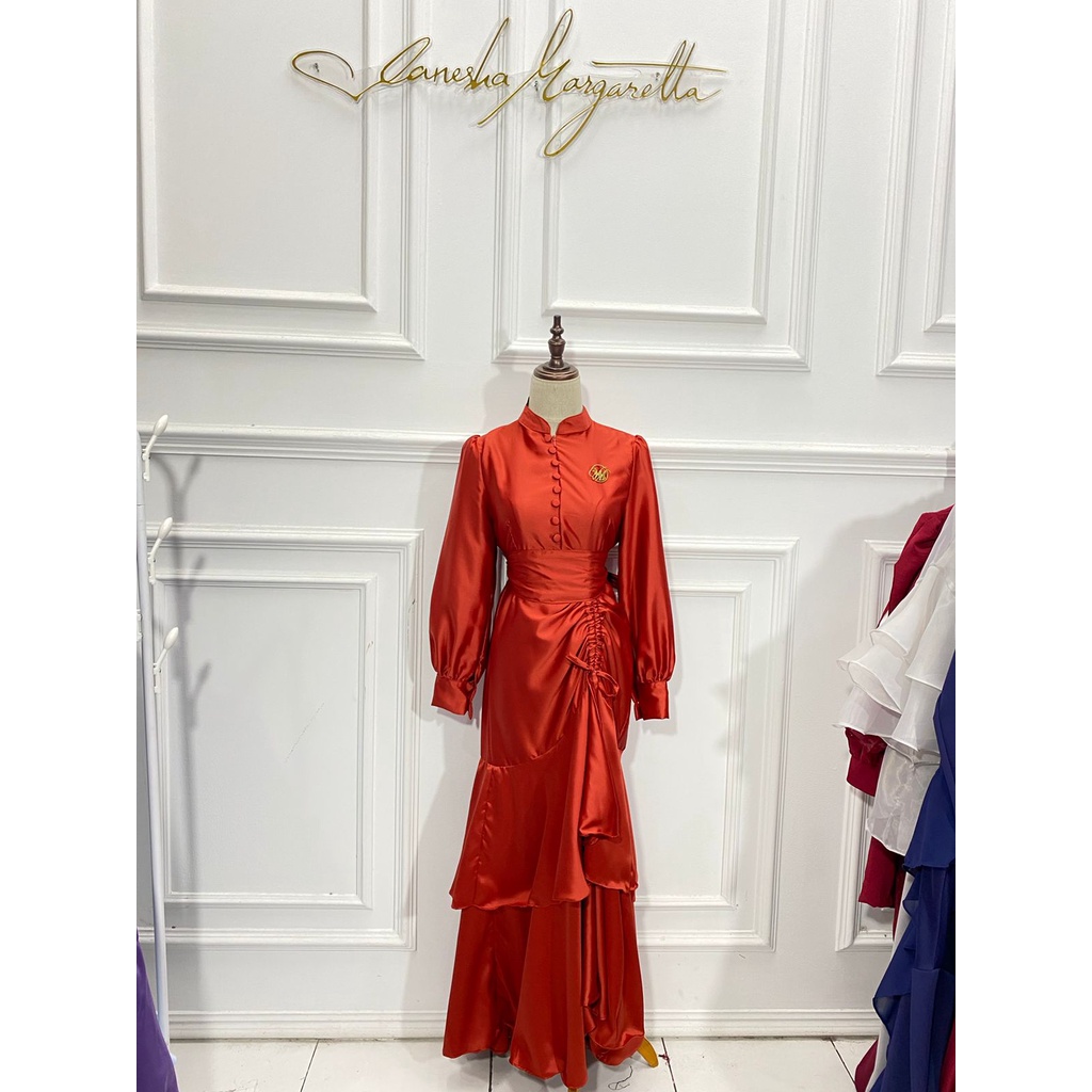 695#Dress Wanita Ruffle / Dress maxmara rample / Dress pesta /fashion wanita Rok Susun serut