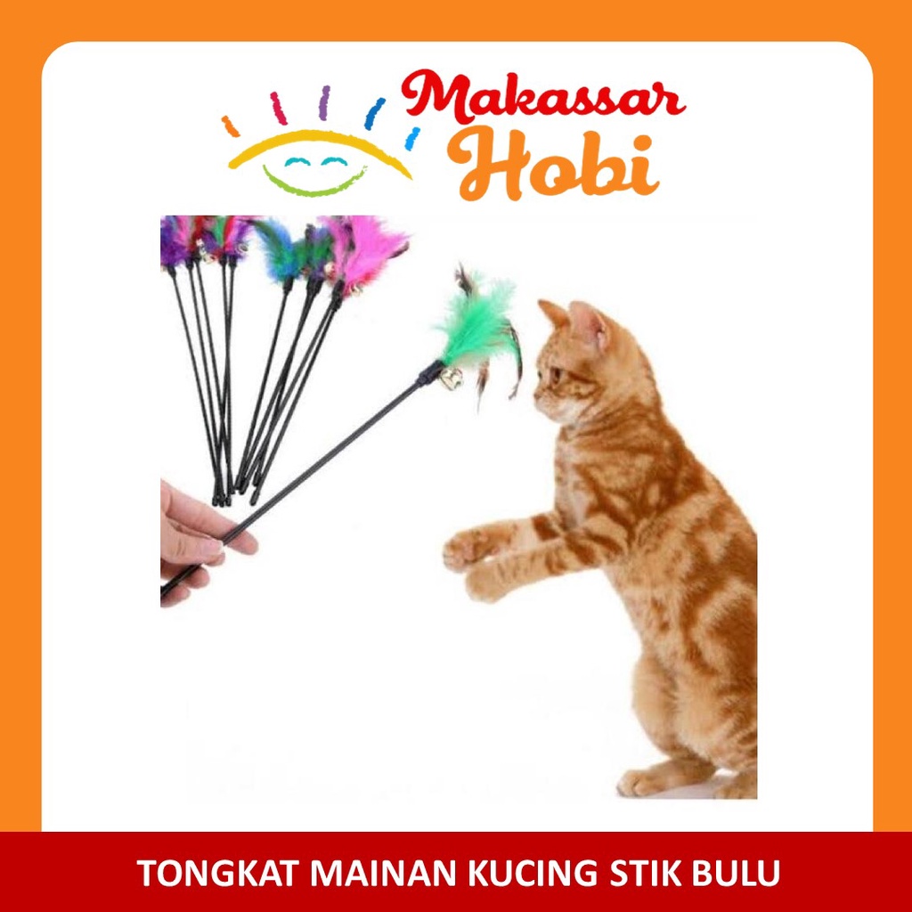 Mainan Kucing Stick Cat Teaser Stik Tongkat Bulu Lonceng Kucing Murah