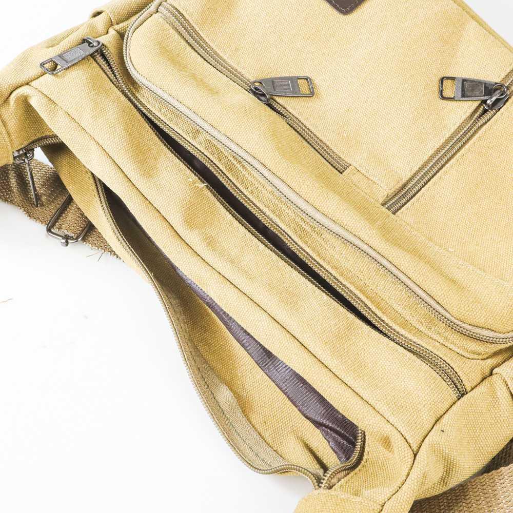 Tas Selempang Messenger Bag Bahan Kanvas - 6912 - Khaki