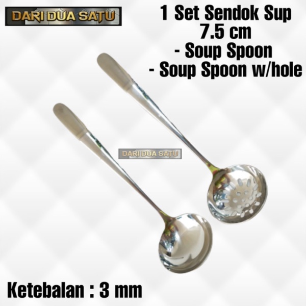 

Dijual 1 Set Sendok Sop Kuah Sayur Stainless Tebal Irus Lubang dan Irus Rapat Limited
