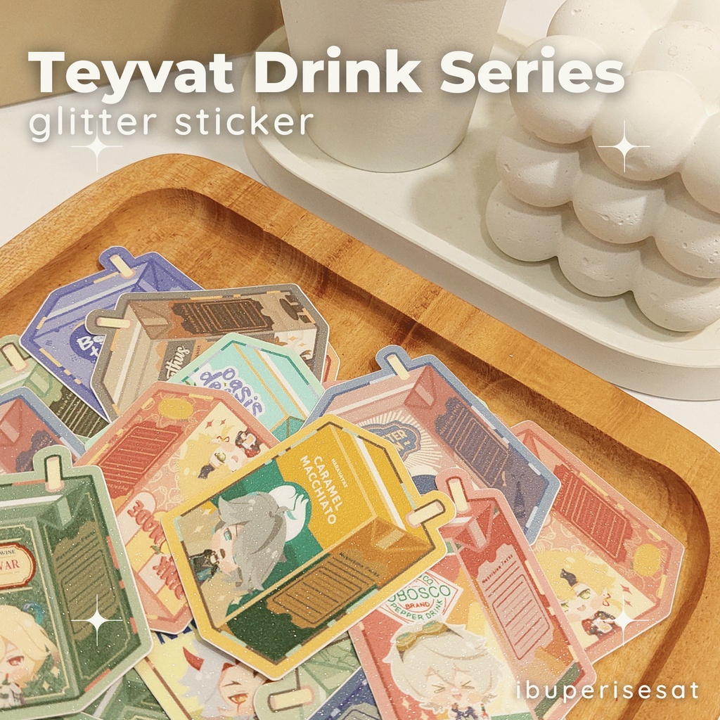 

Teyvat Drink Series Glitter Sticker