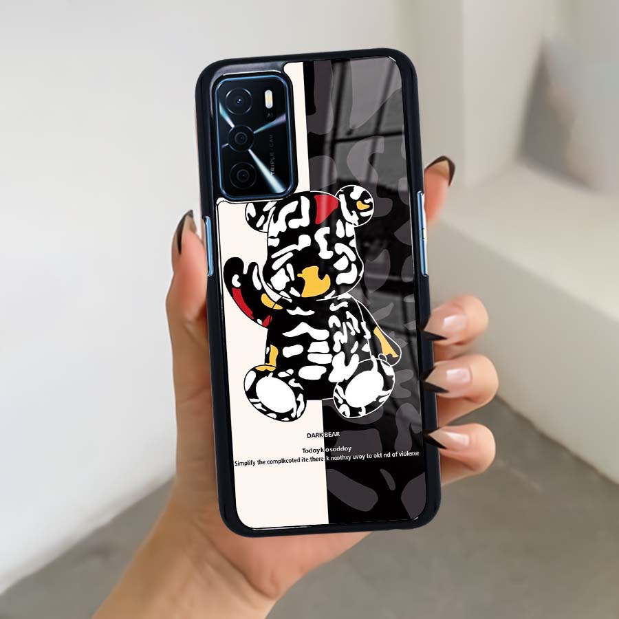 (MT85) Case Kilau Oppo A16 | A16s | Casing Hp Oppo | Pelindung Smartphone Seven Case | Kaws Dark Bea