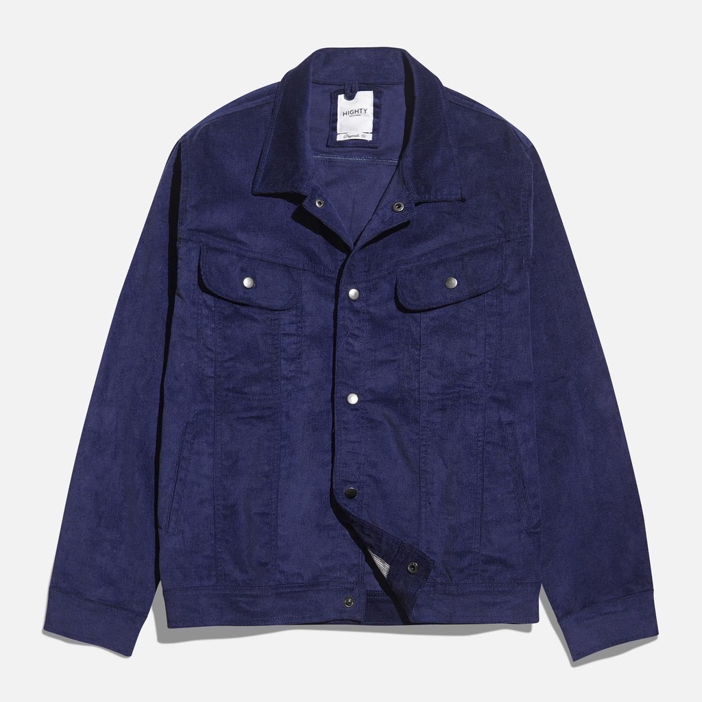 HIGHTY Navy Corduroy Trucker Jacket | Jaket Denim Biker Lapangan