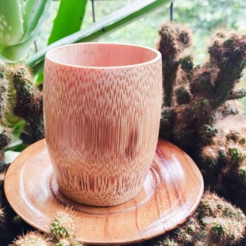 Gelas Bambu Mini Sloki Bambu 30 ML Sloki Mini Bambu Ukuran Kecil Sekali Mini Banget Cocok Buat Minum