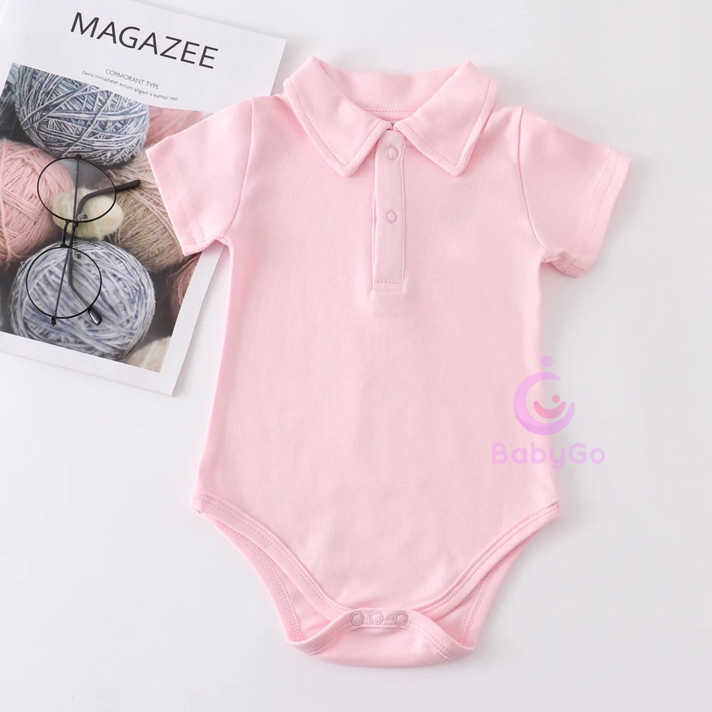 BabyGo Jumper Kerah Bayi polos / Jumsuit Bayi Kerah Polos 100% cotton [SNI]