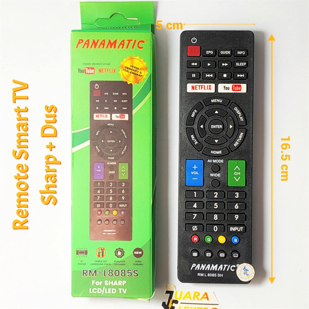 Remote Smart TV Sharp + Dus