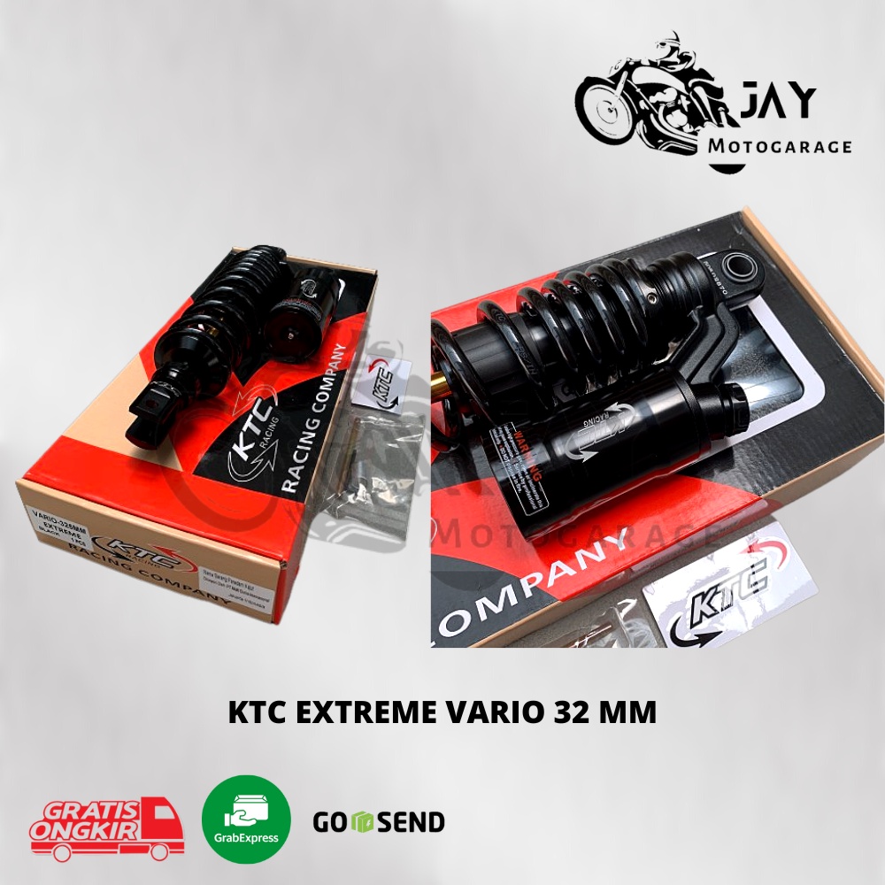 Shock Belakang KTC Extreme Black 325mm Vario Beat Scoppy Tabung Atas