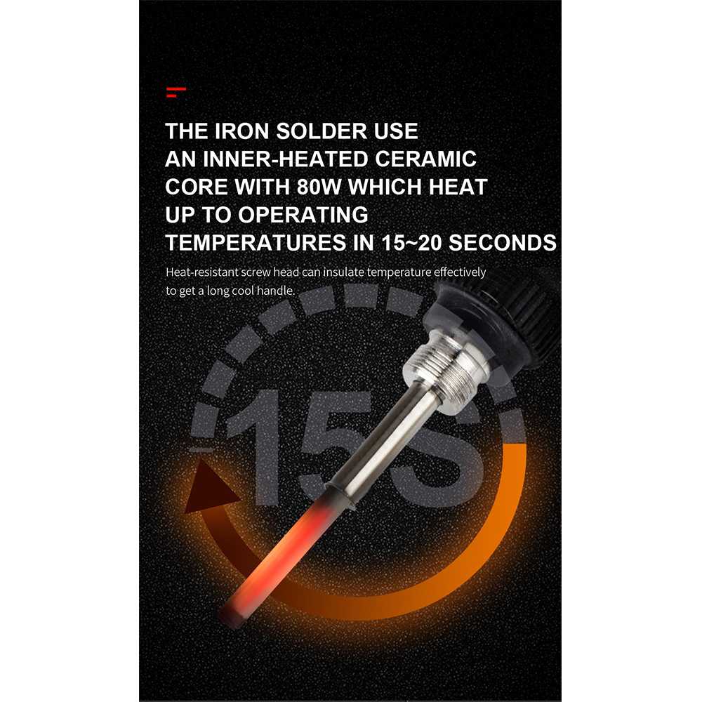 Solder Elektrik Adjustable Temperature LCD Display 80W 220V Solder Pengatur Suhu Cepat Panas Hemat Energi