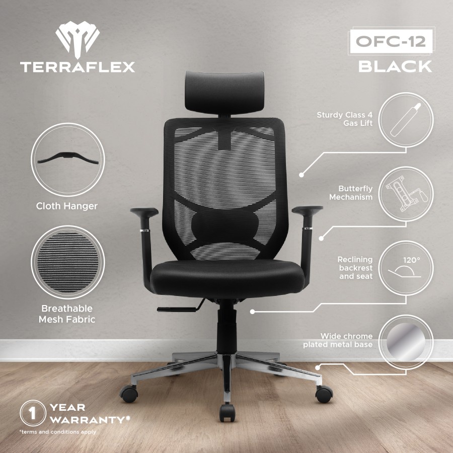 Terraflex OFC-12 Ergonomic Office Chair Kursi Kantor Ergonomis