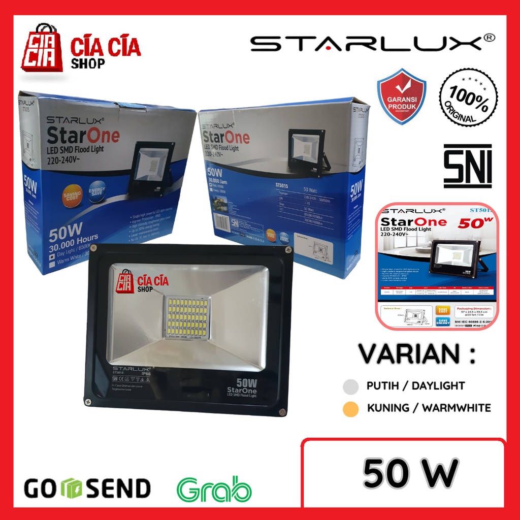 STARLUX STARONE Lampu Tembak 50 WATT Lampu Sorot LED 50W LED Flood Light 50 W