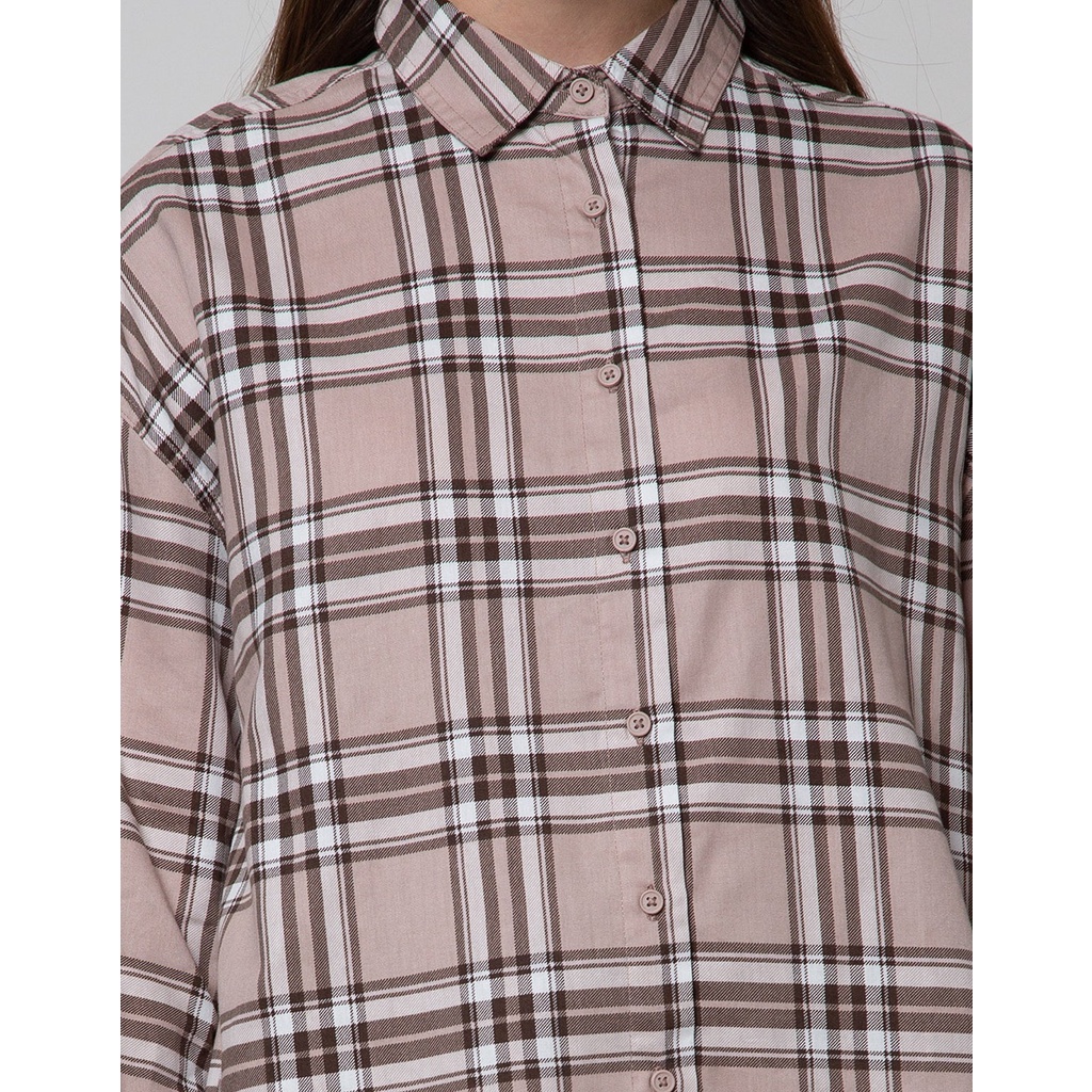 Nevada Kemeja Lengan Panjang Oversize Check Wanita 117058248
