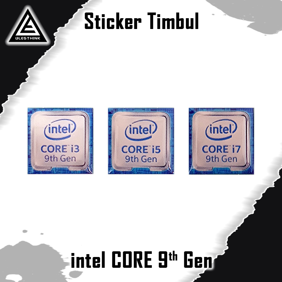 Stiker Timbul Emblem intel Core i3 i5 i7 Gen 9