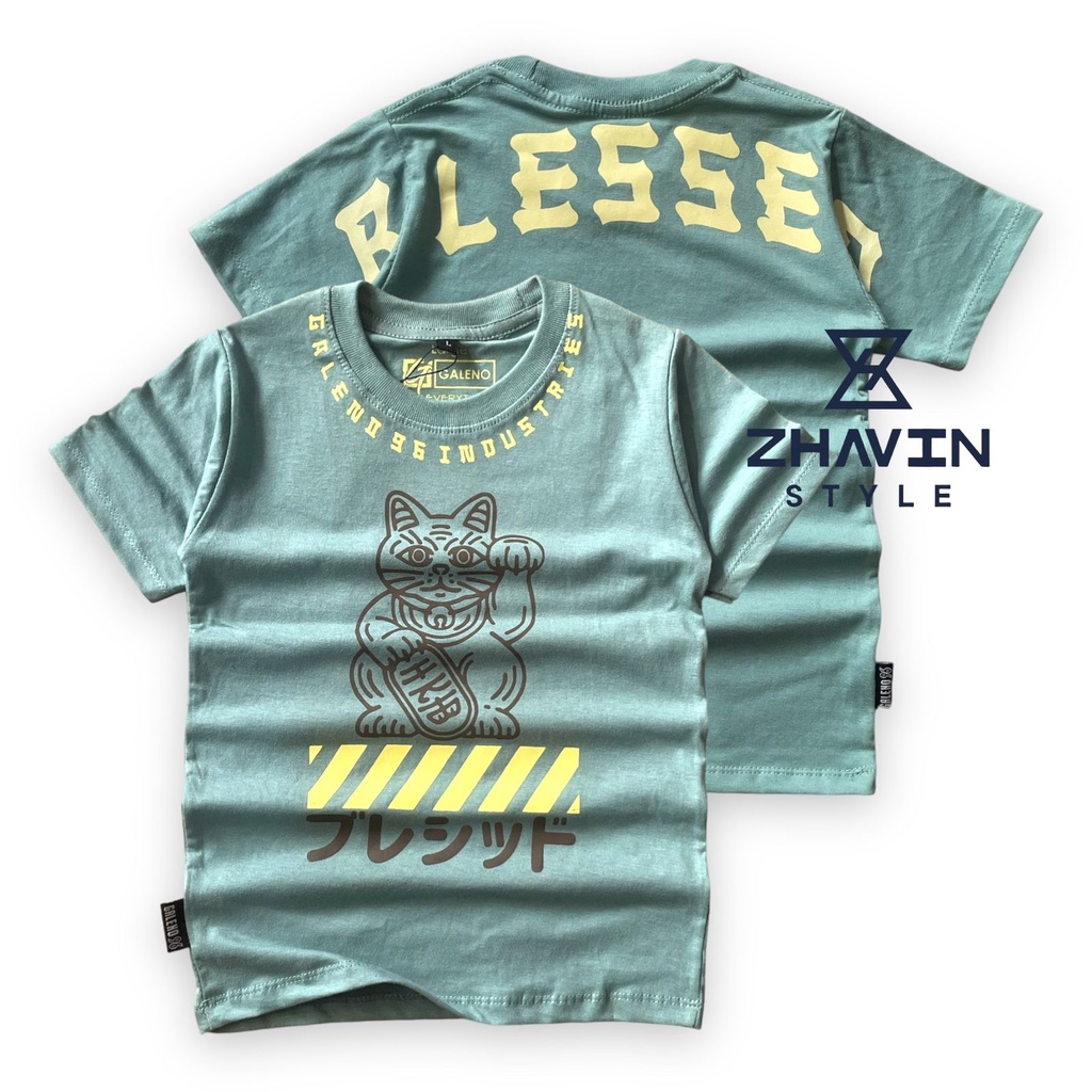 Zhavin baju kaos anak laki-laki usia 1-12 tahun bahan katun combed 30s