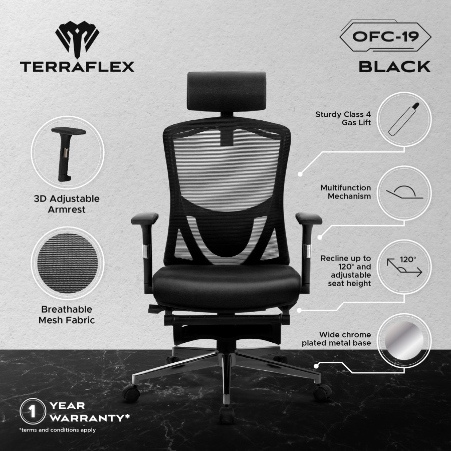 Terraflex OFC-19 Ergonomic Office Chair Kursi Kantor Ergonomis