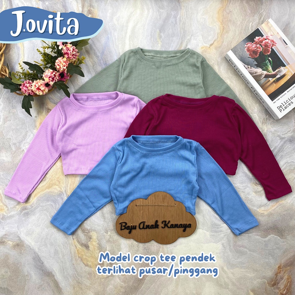 1-3TH KAOS ANAK JOVITA CROP TEE ANAK ATASAN ANAK PEREMPUAN