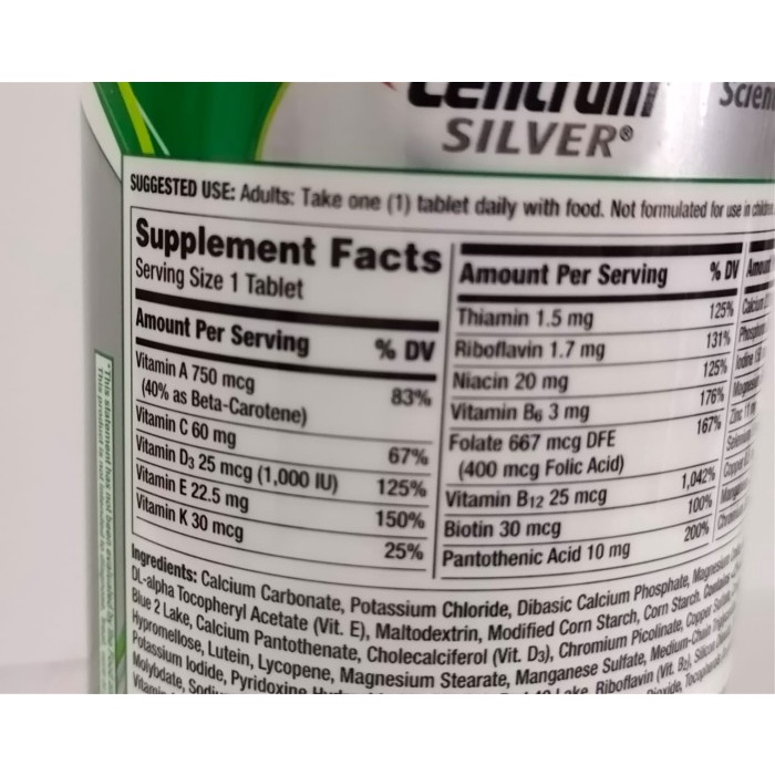 Centrum Silver Vitamin Adults 50+ ( 325 Tablets )