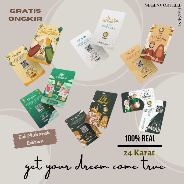 Garuda Gold 0.005 dan 0.001 Gram Idul Fitri Hijriyah Gift Series Emas Batangan Murni 24 Karat Berser