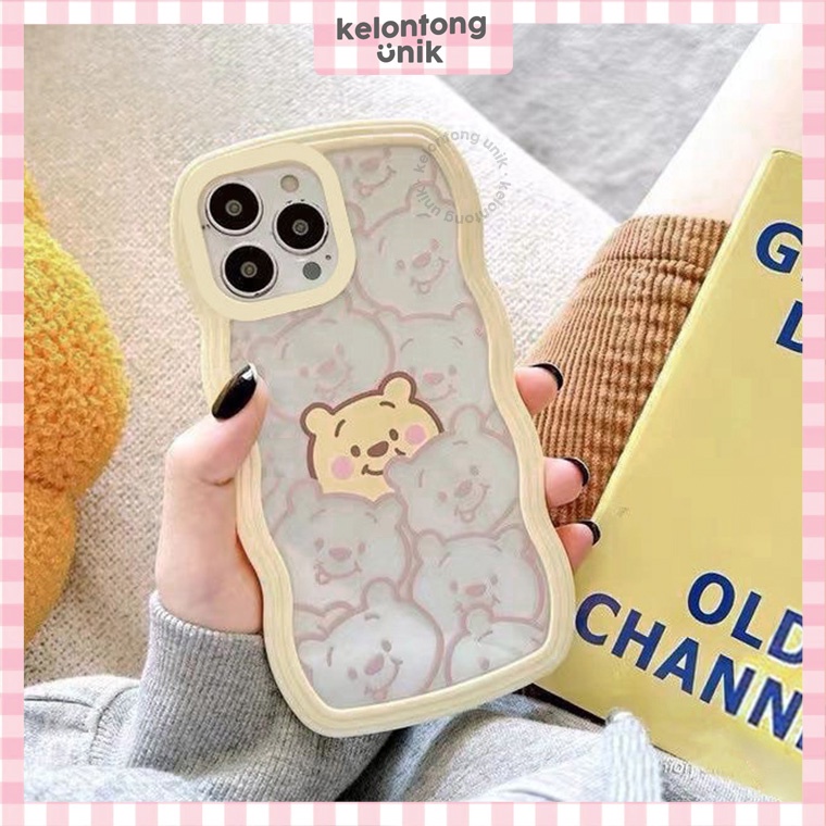 For iPhone - Pooh 2in1 Pastel Wavy Case