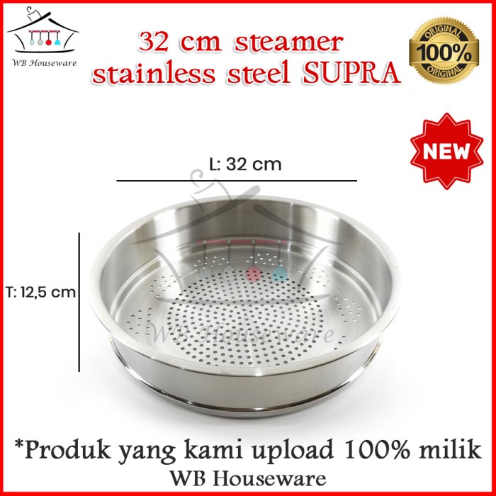 Panci Steamer Set Stainless Jumbo 2 Susun Multifungsi Terbaru U6T9 Mpasi Termurah Awet Tahan Lama Te