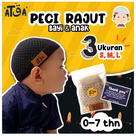 PECI RAJUT BAYI PREMIUM / PECI RAJUT ANAK /PECI ATQA/PECI ANAK/ PECI BAYI/KOPIAH ANAK/PECI ANAK LAKI-LAKI | FADHILAH SHOP BJB